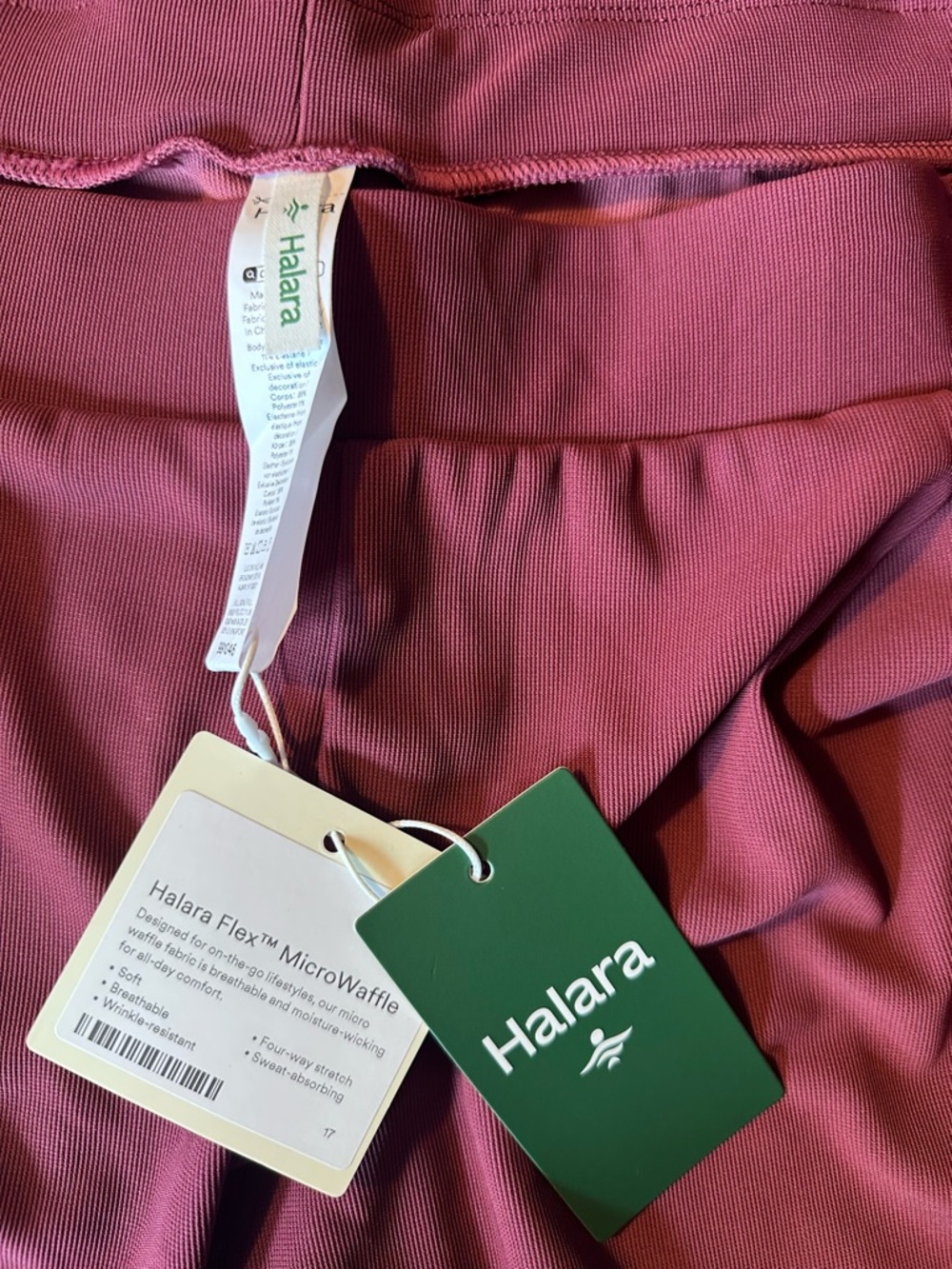 HALARA MicroWaffle Pants in Dusty Mauve 1X NWT - Picture 2 of 6
